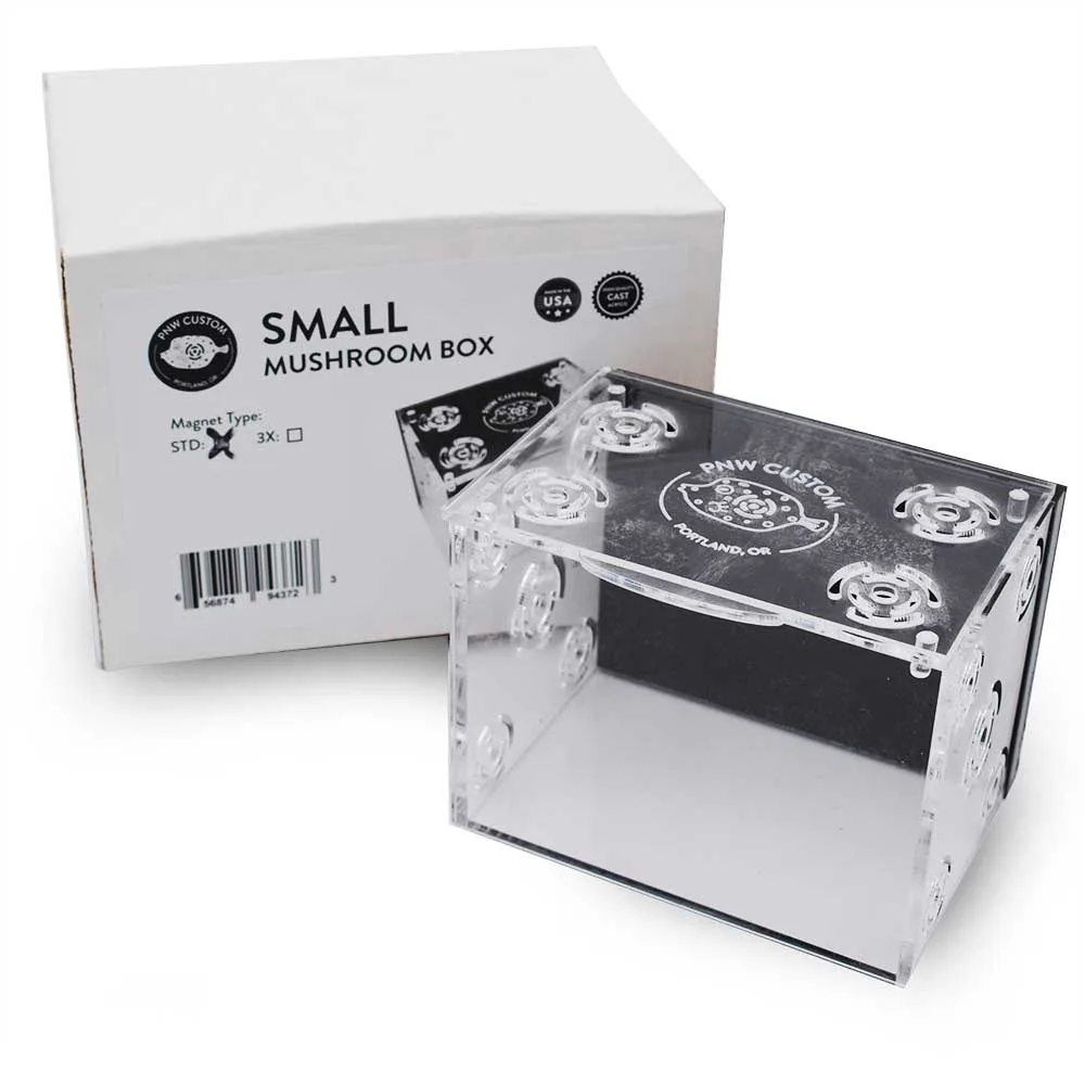 Shroom Box - 1/2" Glass Small Mushroom/Coral Box (4" x 3" x 2.5") - PNW Custom