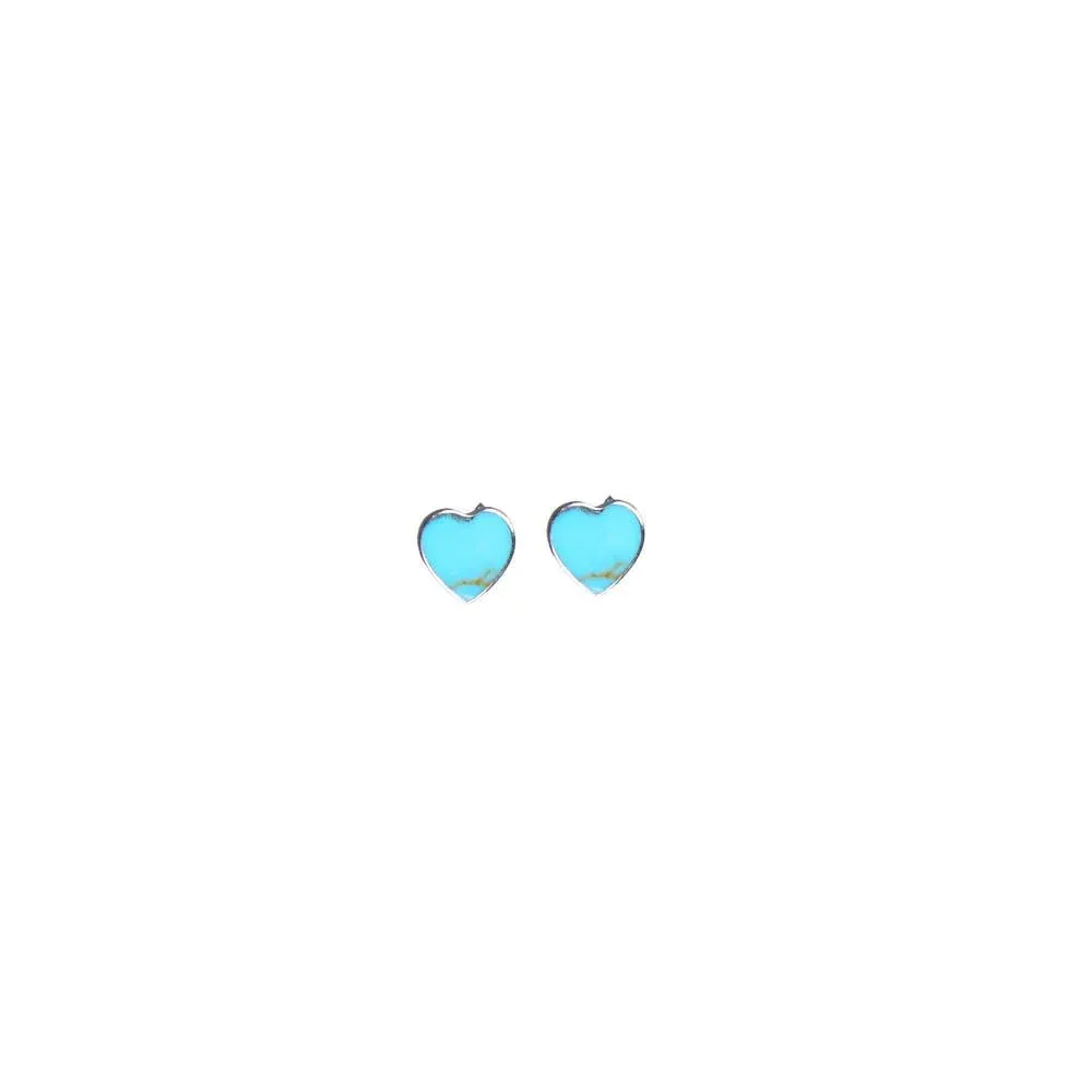 Silver N Accessories Sterling Small Turquoise Heart Stud Earrings