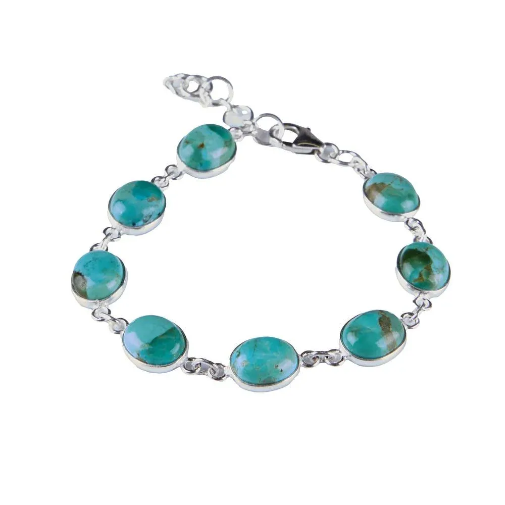 Silver N Accessories Sterling Turquoise Chain Bracelet