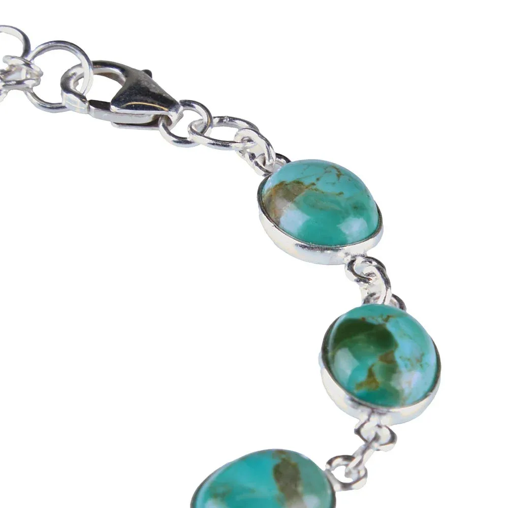 Silver N Accessories Sterling Turquoise Chain Bracelet - Image 2