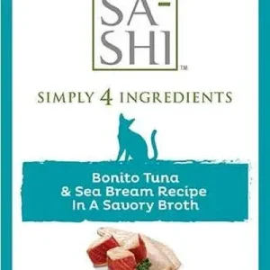 Simply 4 Ingredients SA-SHI Tuna & Sea Bream Wet Cat Food - 1.76 oz - Case of 8