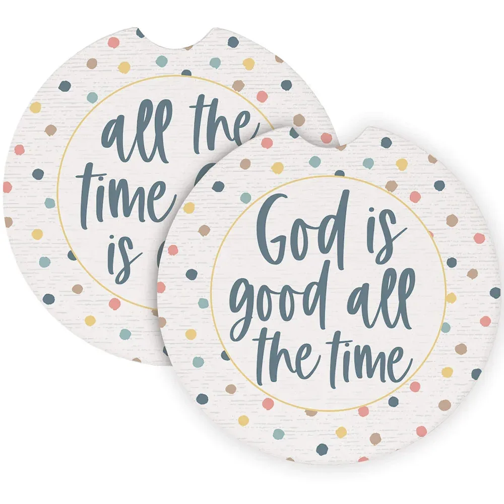 Sincere Surroundings God Is Good All The Time Car Coasters - Image 2