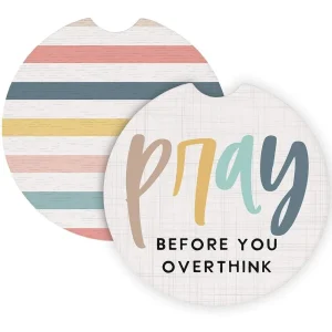 Sincere Surroundings Pray Before You Overthink Car Coasters