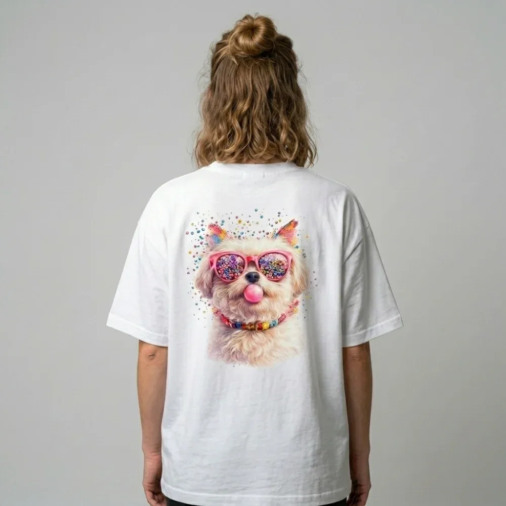 Skatrs Bubblegum Bark Oversized Tee for Men and Women (White) - Image 2