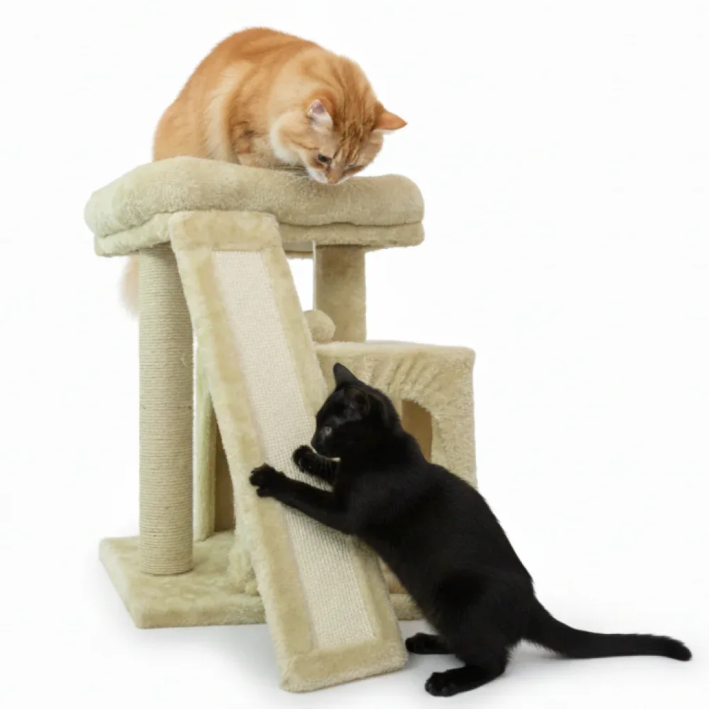 Skatrs Cat Tree Indoor Climbing Activity Tower with Scratching Posts for Cats (Beige)