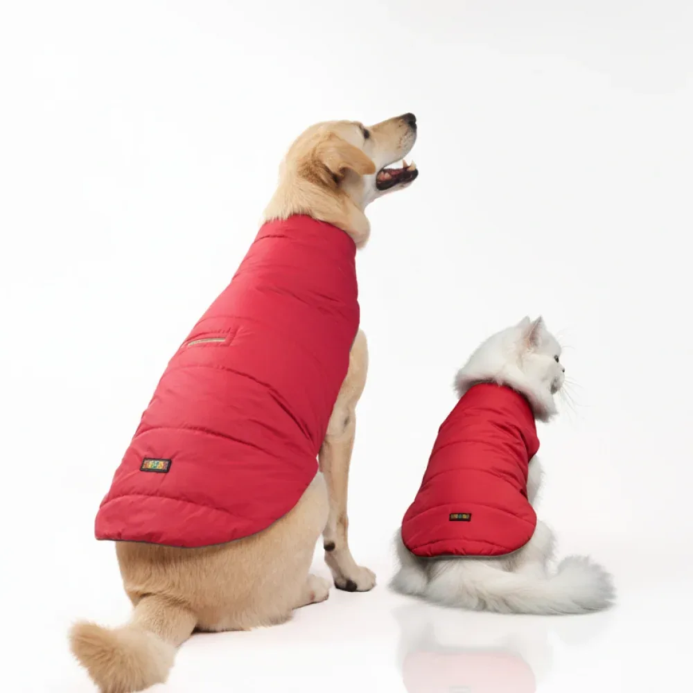 Skatrs Cherry Snuggle Puffer Reversible Jacket for Dogs and Cats