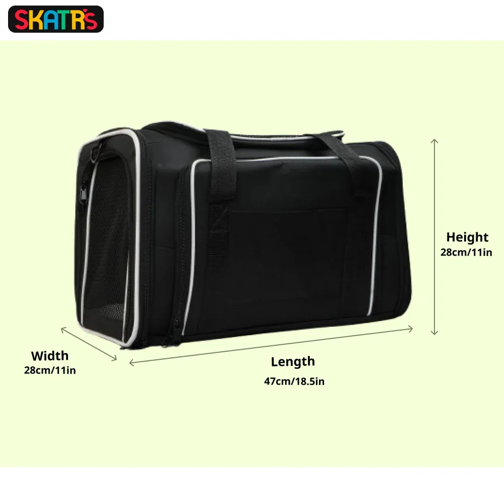 Skatrs Foldable Expandable Pet Travel Carrier Bag for Small Dogs, Adult Cats & Kittens (Grey with Orange) - Image 2