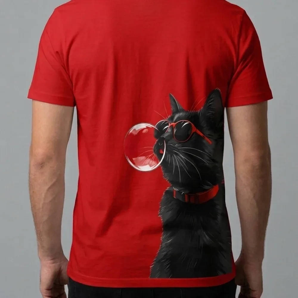 Skatrs Midnight Meow Tee for Men and Women (Red) - Image 2