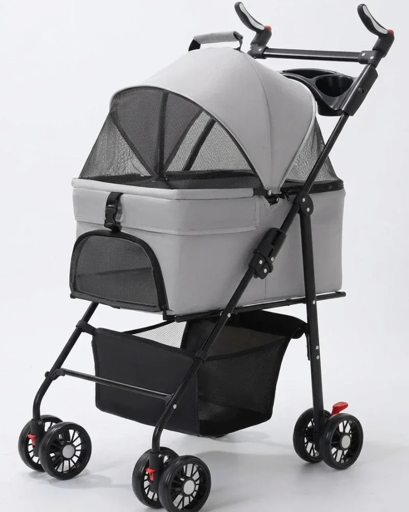 Skatrs Portable Pet Stroller for Small & Medium Dogs and Cats (Grey) - Image 2