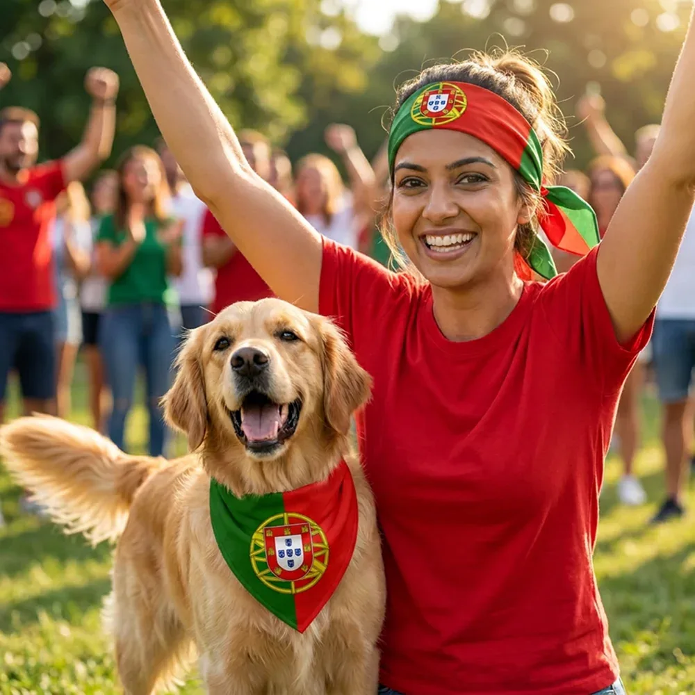 Skatrs Portugal Flag Supporter Bandana for Pets & Pet Parents - Image 2