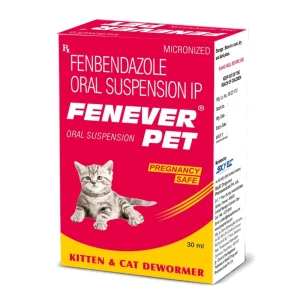 Skyec Fenever Pet Oral Suspension Dewormer (Fenbendazole) 30ml for Kitten and Cats