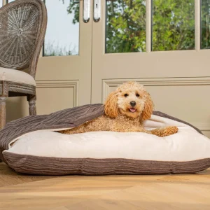 Sleepy Burrows Bed With Removable Cover In Dark Grey Essentials Plush by Lords & Labradors