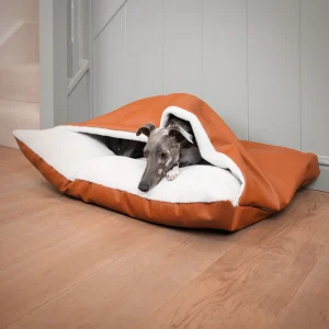 Sleepy Burrows Bed With Removable Cover in Ember Rhino Tough Faux Leather by Lords & Labradors