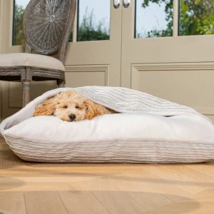 Sleepy Burrows Bed With Removable Cover In Light Grey Essentials Plush by Lords & Labradors