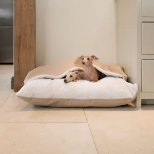 Sleepy Burrows Bed With Removable Cover in Sand Rhino Tough Faux Leather by Lords & Labradors