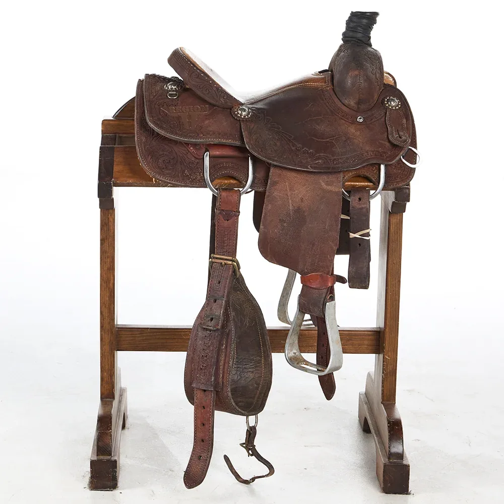 Slone Diamond S Saddles Used 14in Trophy Calf Roper - Image 2