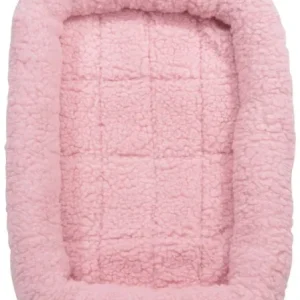 Slumber Pet Sherpa Crate Bed S Pink