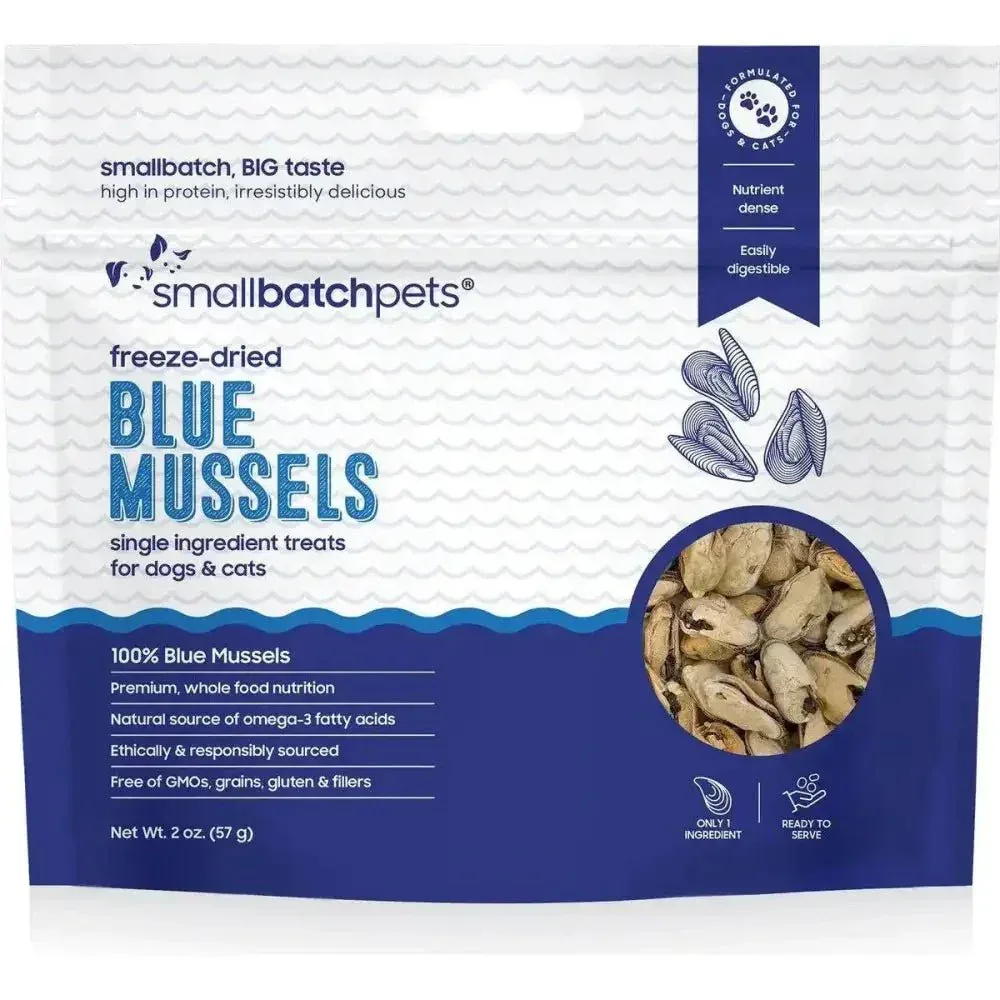 Smallbatch Pets Freeze-Dried Blue Mussels Dog & Cat Treat 2oz