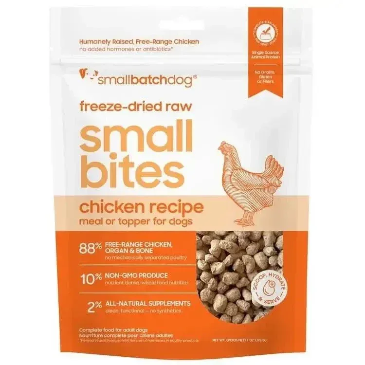 Smallbatch Pets Freeze Dried Dog Food - Chicken Small Bites for Healthy Pups
