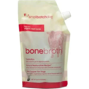 Smallbatch Pets Organic Shelf Stable Adult Beef Bone Broth Wet Dog Food Topper 16oz