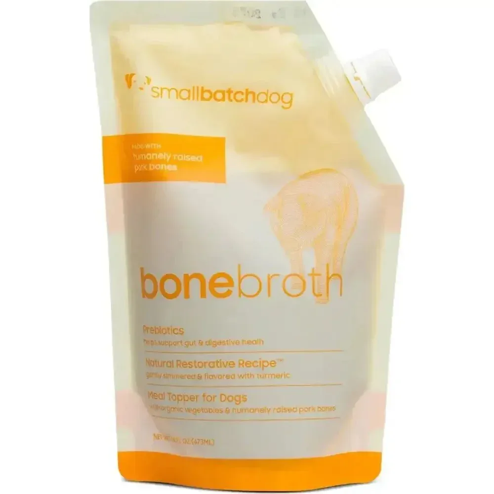Smallbatch Pets Shelf Stable Humanely Raised Adult Pork Bone Broth Wet Dog Food Topper 16oz