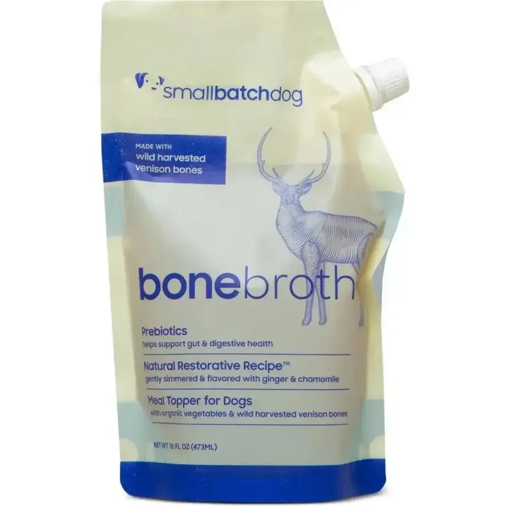 Smallbatch Venison Bone Broth Wet Dog Food Topper – 16oz