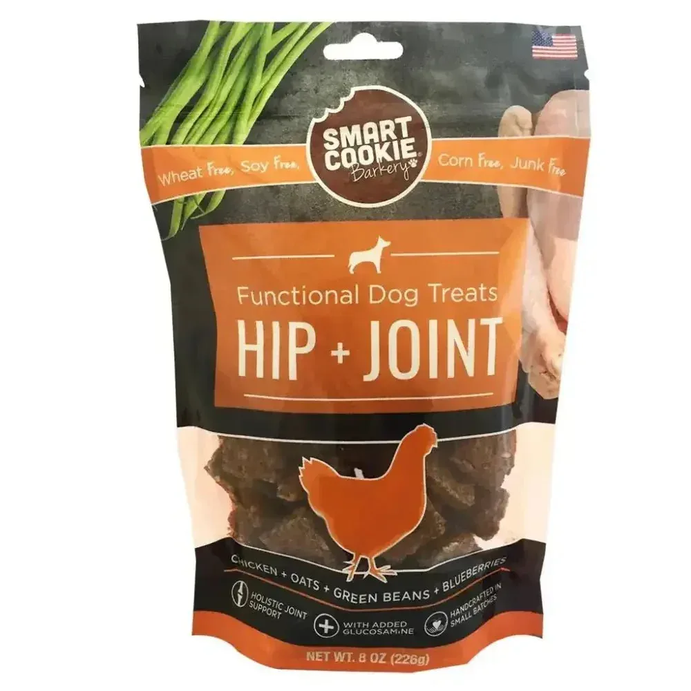 Smart Cookie Hip & Joint Dog Treats – Chicken Biscuits with Glucosamine for Senior Dogs 8oz
