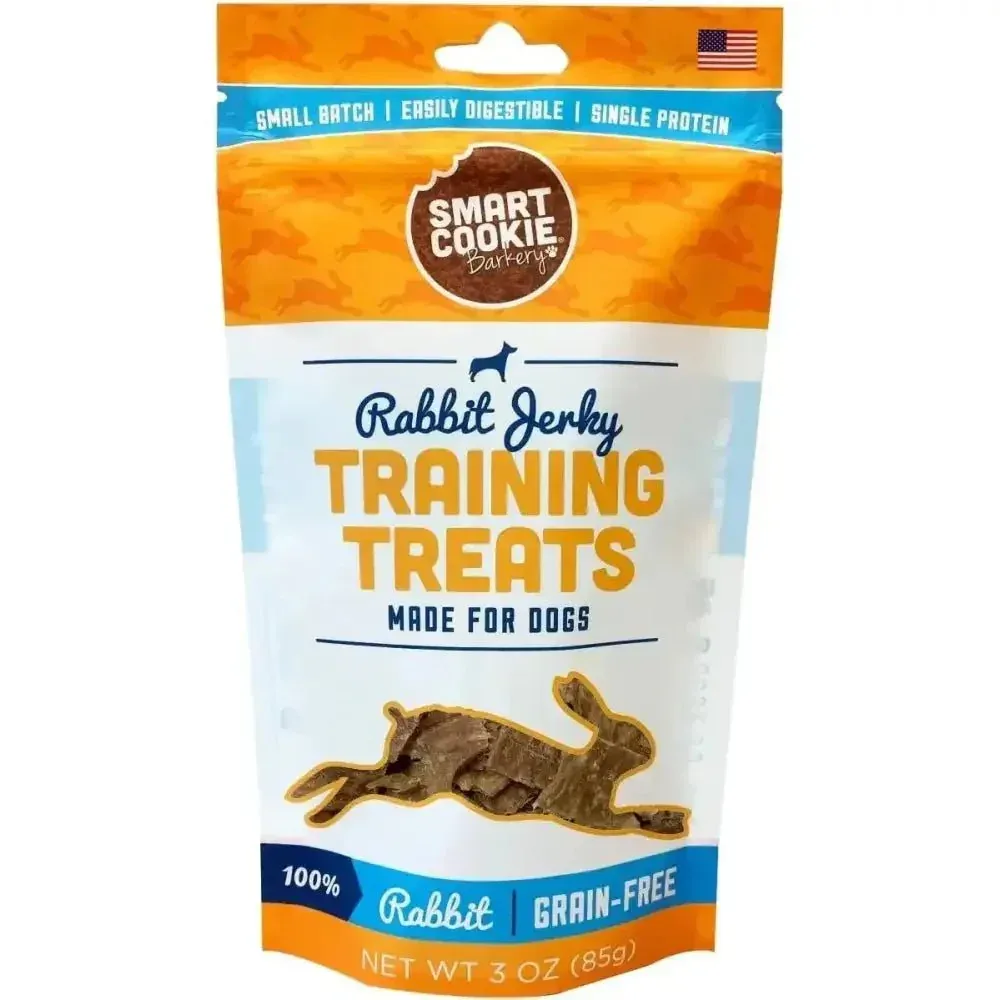 Smart Cookie Rabbit Jerky Dog Treats – Hypoallergenic & Healthy Training Bites