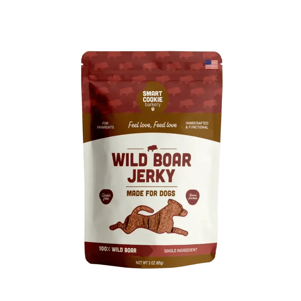 Smart Cookie Wild Boar Jerky for Dogs - 100% Natural 3oz