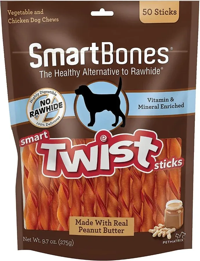SmartBones Vegetable, Chicken and Peanut Butter Smart Twist Sticks