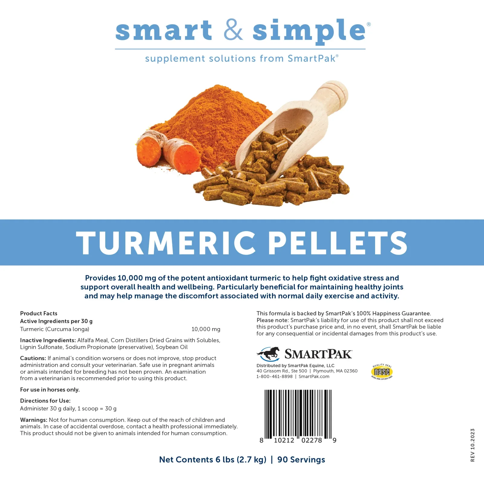 Smartequine Smart & Simple Turmeric Pellets 6lb Bag - Image 2