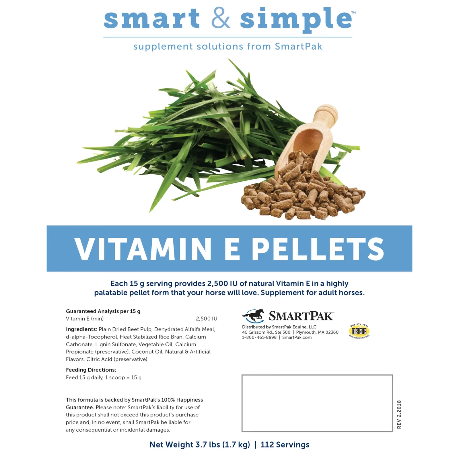 Smartequine Smart & Simple Vitamin E Pellets 3.7 lb Bucket - Image 2