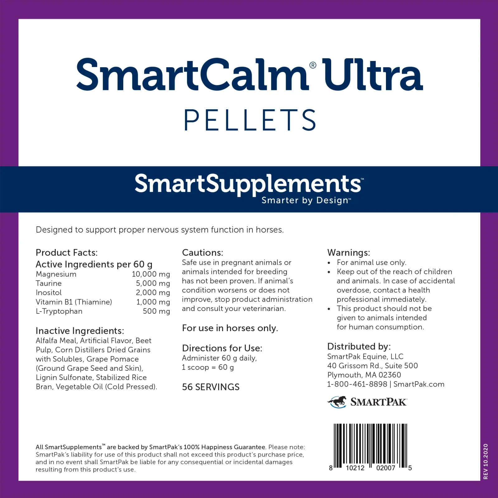 Smartequine SmartCalm Ultra Pellets 7.5 lb Bag - Image 2