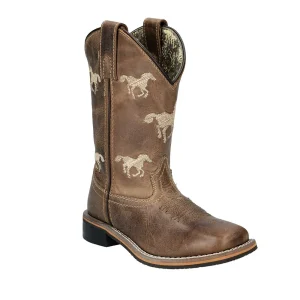 Smoky Mountain Kid's Running Horse Brown Boots