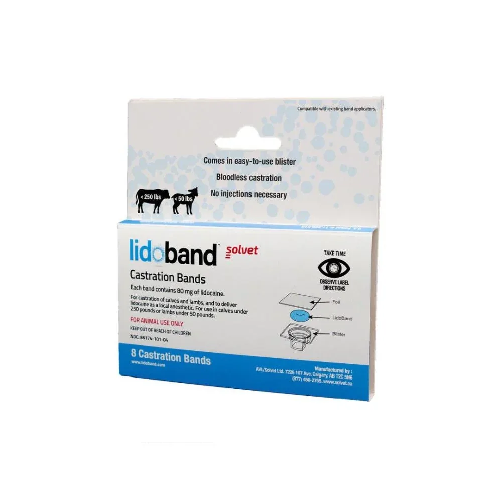 Solvet Lidoband Castration Bands 8 Count Box