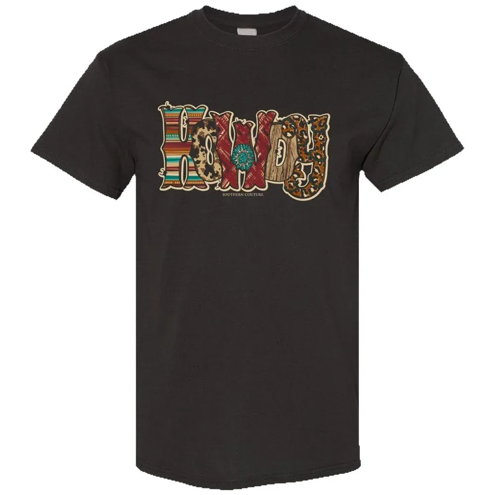 Southern Couture Womens Chocolate Howdy Tee