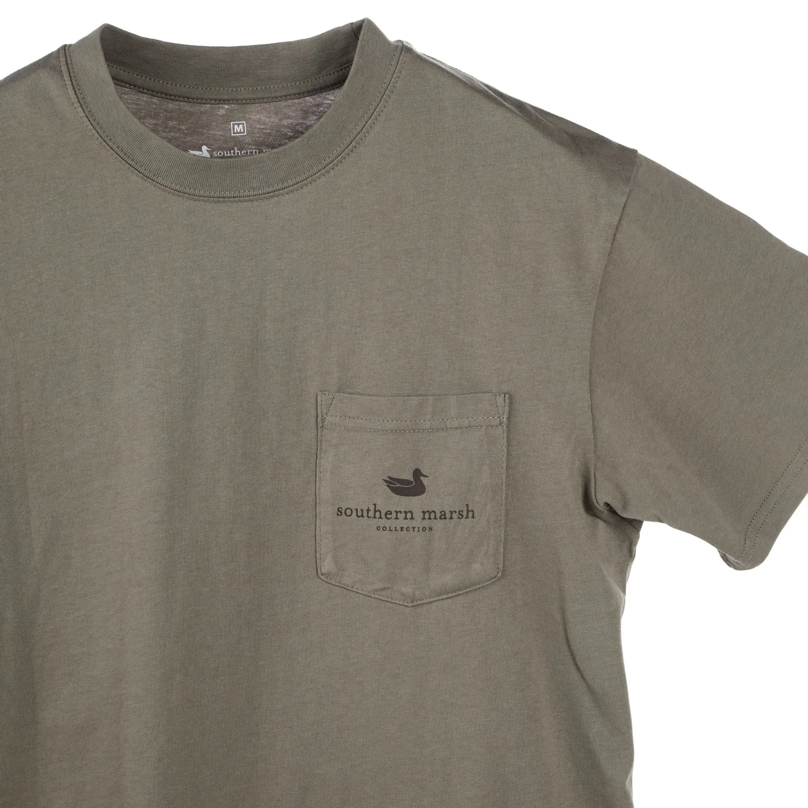 Southern Marsh Mens Stonewall Olive Retro Camp Branding Tee - Image 2