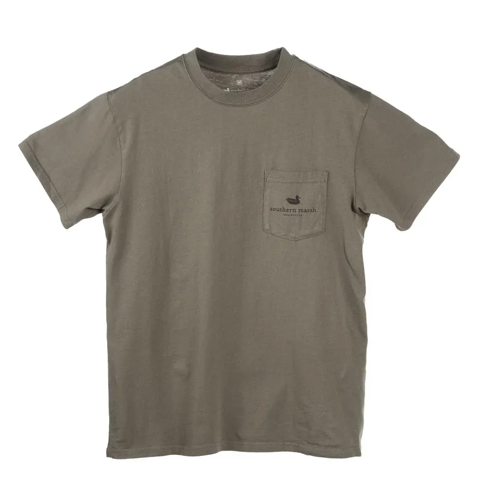 Southern Marsh Mens Stonewall Olive Retro Camp Branding Tee