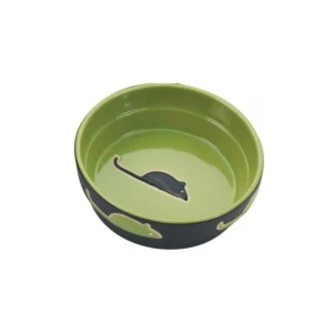 Spot 5 in Cat Green Fresco Stoneware Dish by Ethical Pet