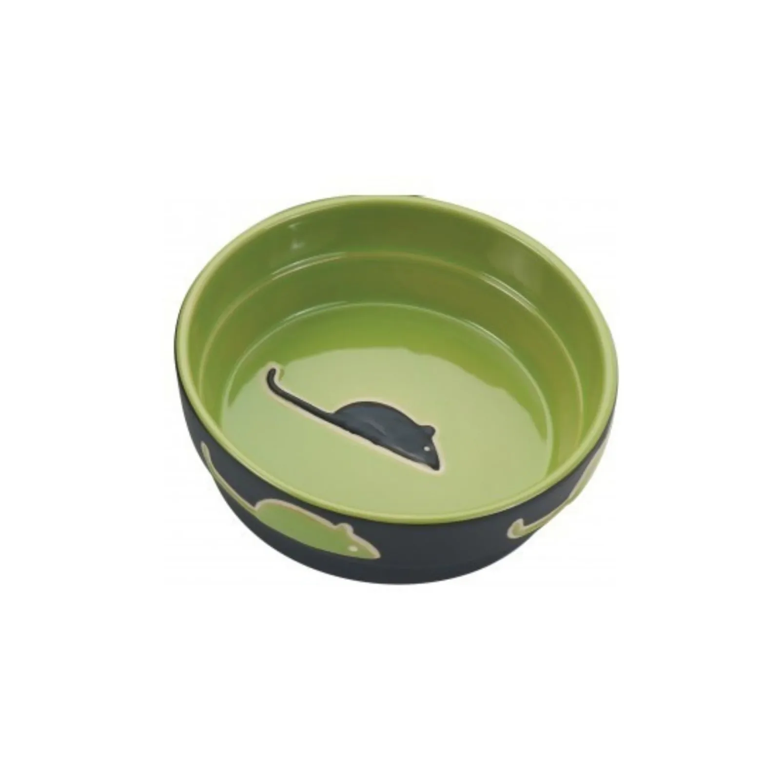 Spot 5 in Cat Green Fresco Stoneware Dish by Ethical Pet