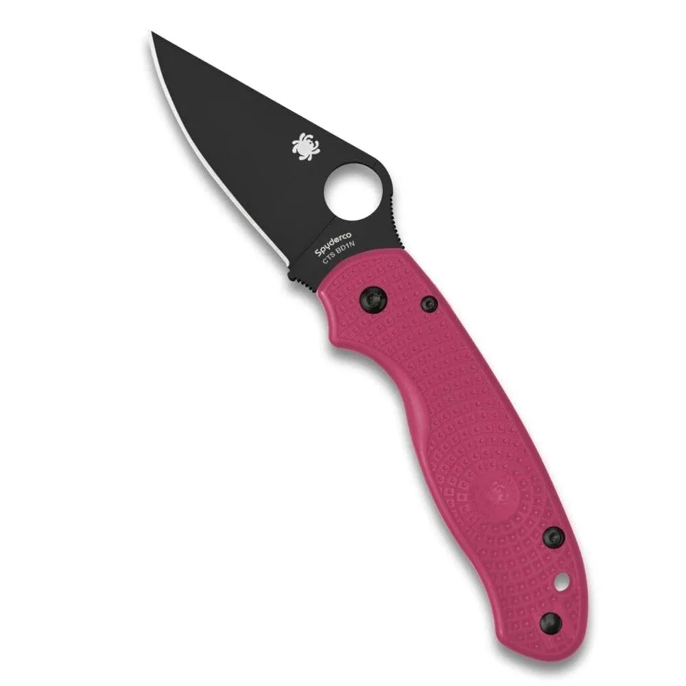 Spyderco 3 Pink Lightweight Black Blade Knife
