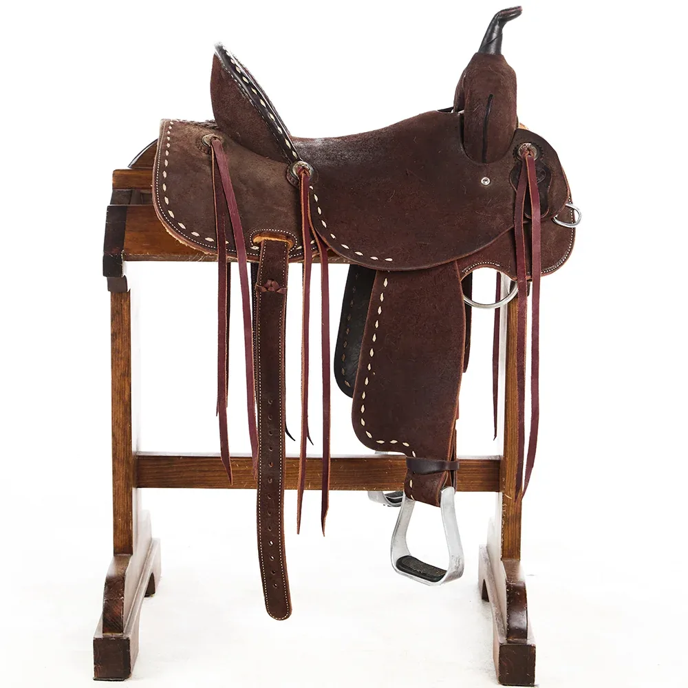 Srs Saddlery Used 16in Roughout with Buckstitch Barrel Saddle - Image 2