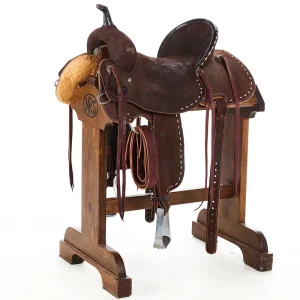 Srs Saddlery Used 16in Roughout with Buckstitch Barrel Saddle