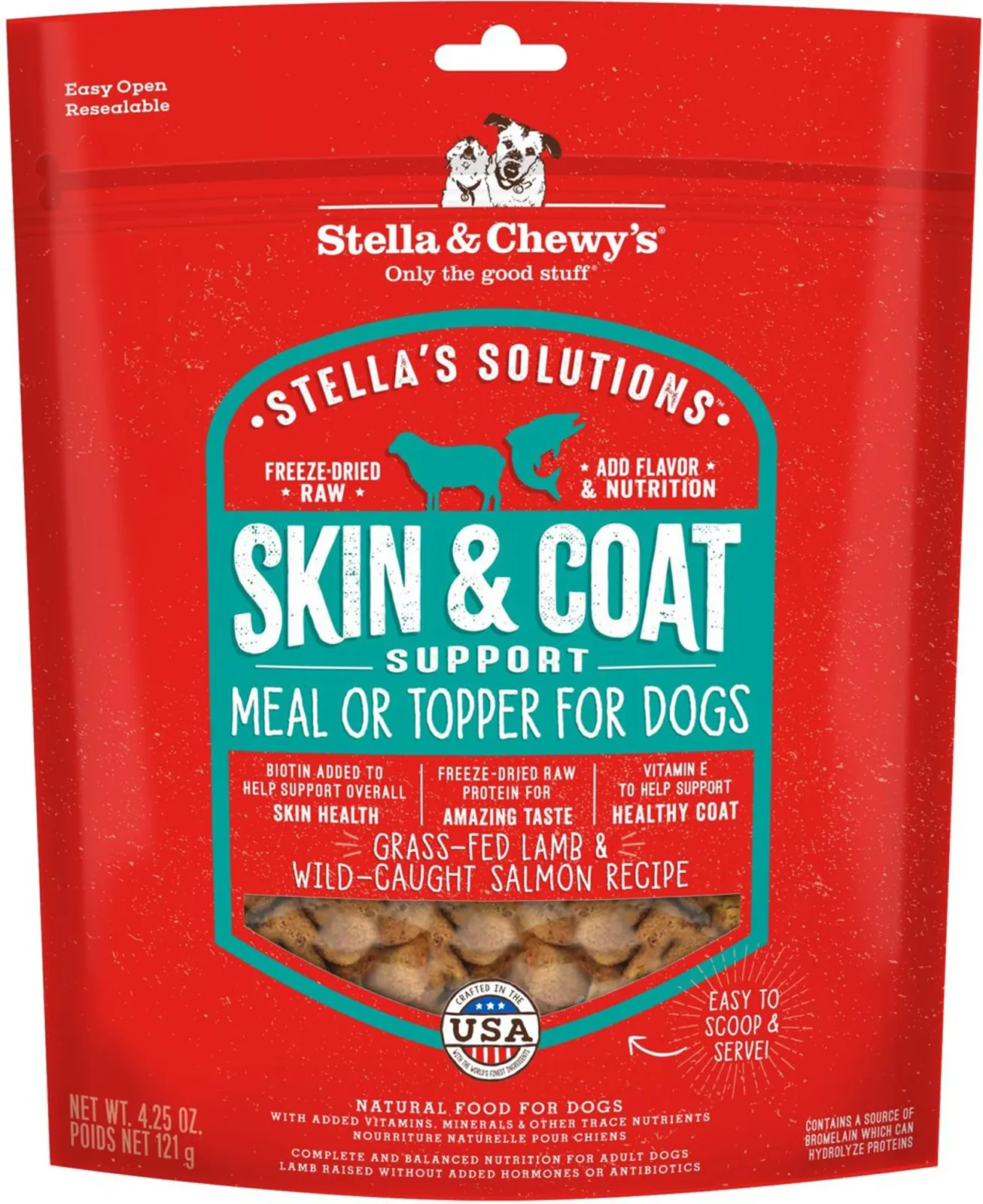 Stella & Chewy's Dog Solutions Skin And Coat Support Lamb And Salmon 4.25 oz