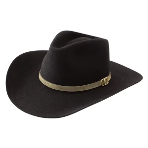 Stetson 5X Aspen Black 3 1/2in Brim Precreased Felt Hat