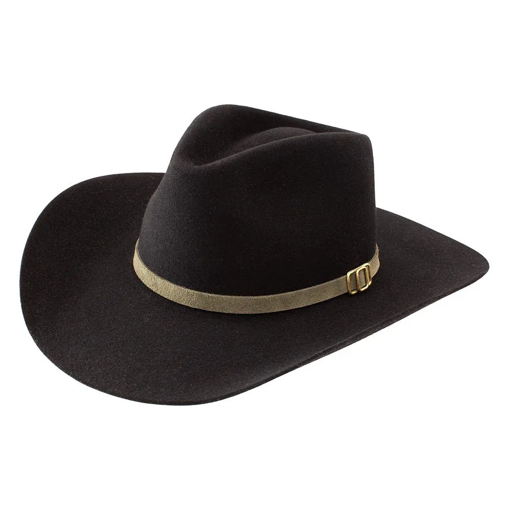 Stetson 5X Aspen Black 3 1/2in Brim Precreased Felt Hat