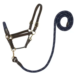 Suffolk™ Leather & Rope Halter with Lead