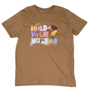 Summer Tees Girl's Brown Hold Your Horses Tee Shirt
