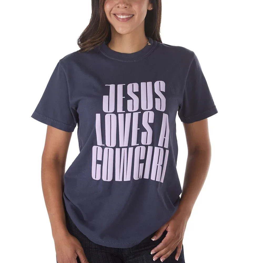 Summer Tees Jesus Loves A Cowgirl Tee Shirt - Image 2
