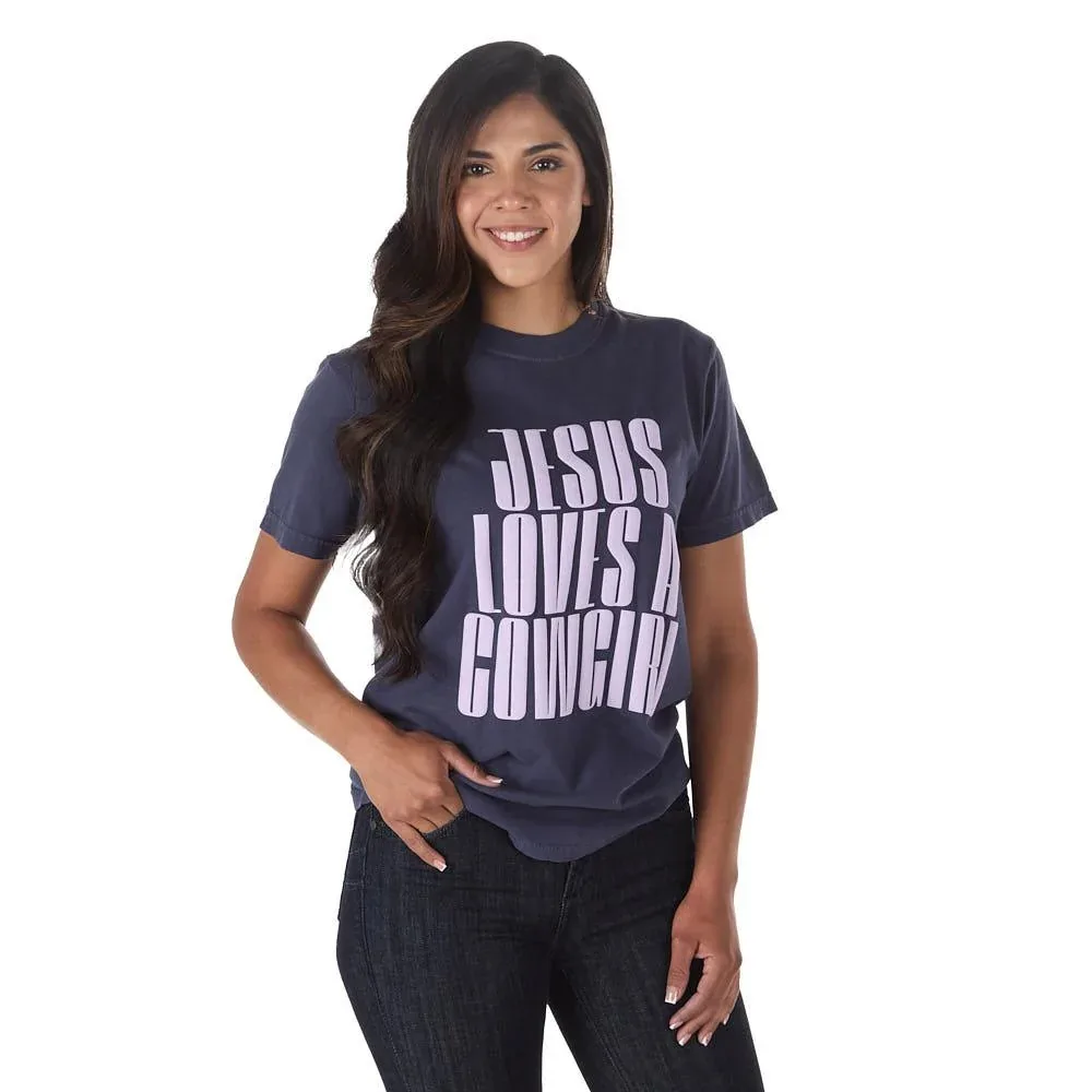 Summer Tees Jesus Loves A Cowgirl Tee Shirt